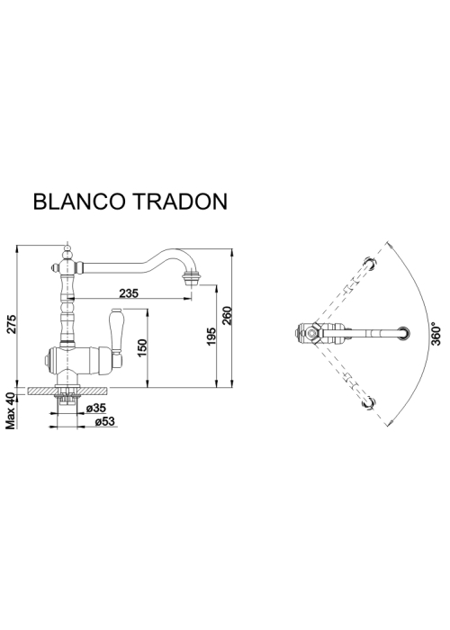 Кухонний змішувач Blanco TRADON хром 515990