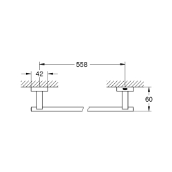 Тримач для банного рушника Grohe Essentials Cube 600 мм (40509AL1) Графіт матовий