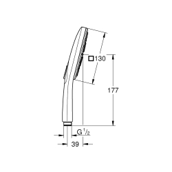 Ручний душ Grohe Rainshower SmartActive Cube 130 3 режими струменю (26582AL0)