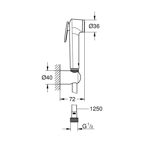 Душовий набір, 1 режим струменя Grohe Tempesta-F Trigger Spray 30 (27513GL1) Золото