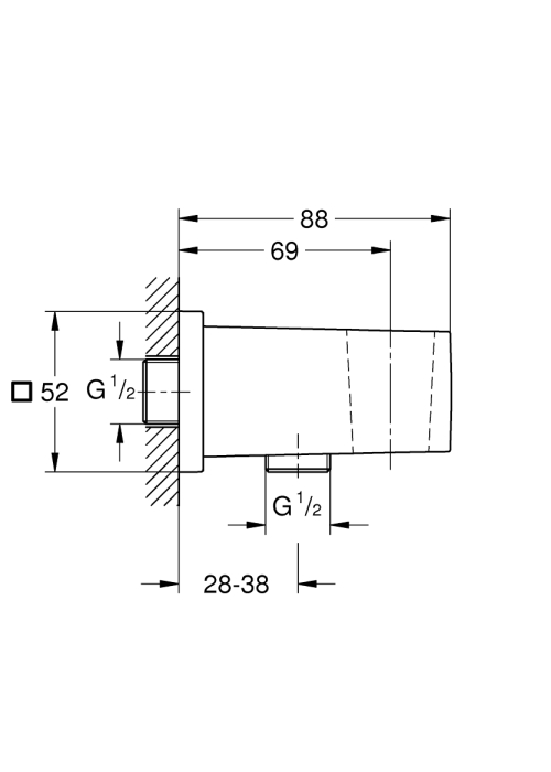 Підключення душового шлангу Grohe Euphoria Cube (26370DC0)