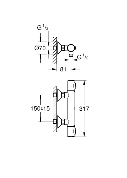 Термостат для душа Grohe Grohtherm 500 (347932430)