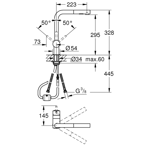 Однорычажный смеситель для мойки Grohe Minta (30274000)