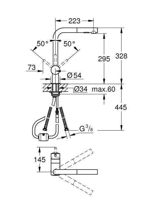 Однорычажный смеситель для мойки Grohe Minta (30274000)