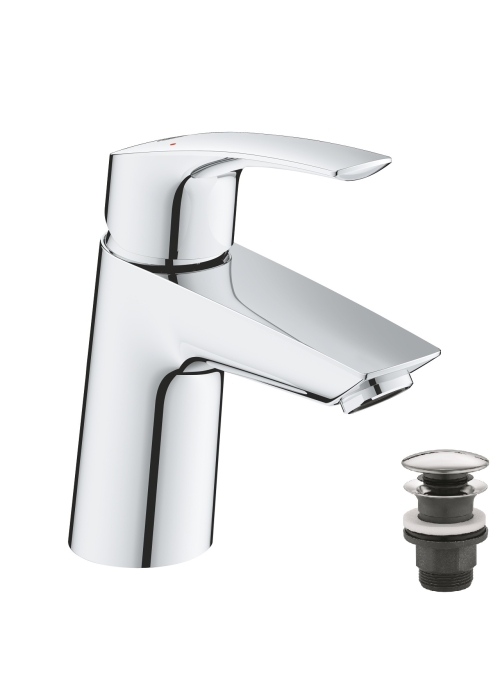 Однорычажный смеситель для раковины Grohe Eurosmart New S-Size + нажимной донный клапан (23968003)