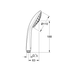 Ручной душ GROHE Euphoria 110 Massage, 3 режима струи, хром (27239001)