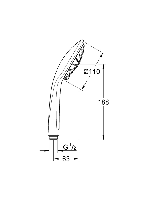 Ручной душ GROHE Euphoria 110 Massage, 3 режима струи, хром (27239001)