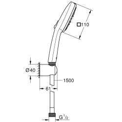 Душовий набір Grohe Tempesta Cube 110 3 режими струменю (27588003)