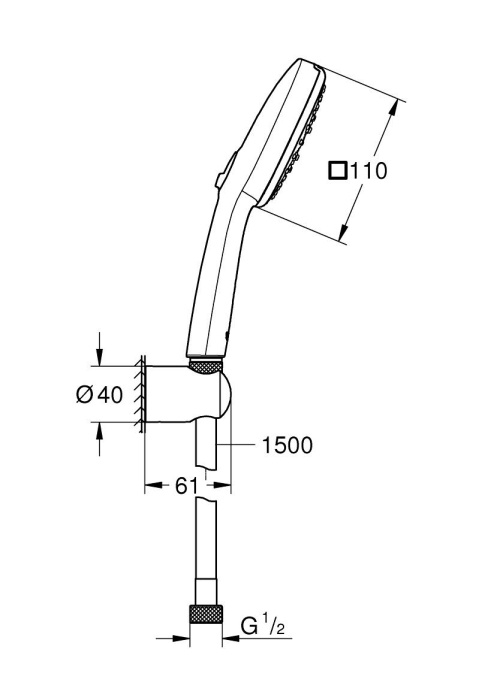 Душевой набор Grohe Tempesta Cube 110 3 режима струи (27588003)