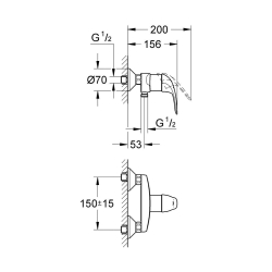 Одноважільний змішувач для душу Grohe Euroeco (32740000)