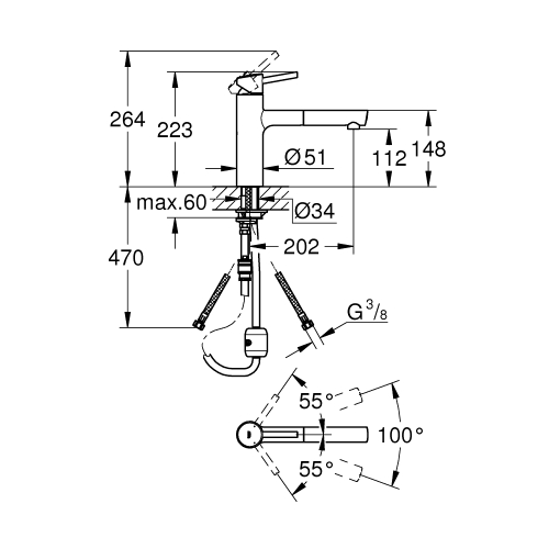 Одноважільний змішувач для мийки Grohe Concetto (31129001)