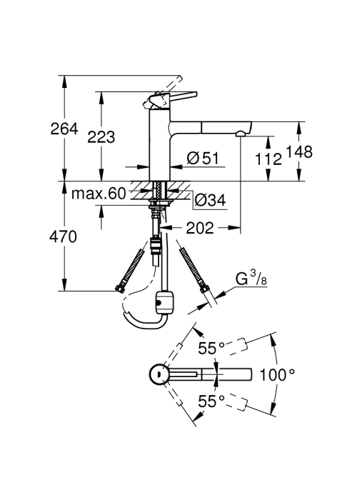 Одноважільний змішувач для мийки Grohe Concetto (31129001)