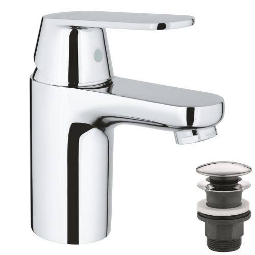 Одноважільний змішувач для раковини Grohe Eurosmart Cosmopolitan S-Size нажимний донний клапан (23925000)