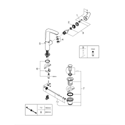 Однорычажный смеситель для раковины Grohe Wave L-Size (23584001)