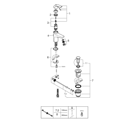 Однорычажный смеситель для раковины Grohe Start Curve S-Size (23805000)