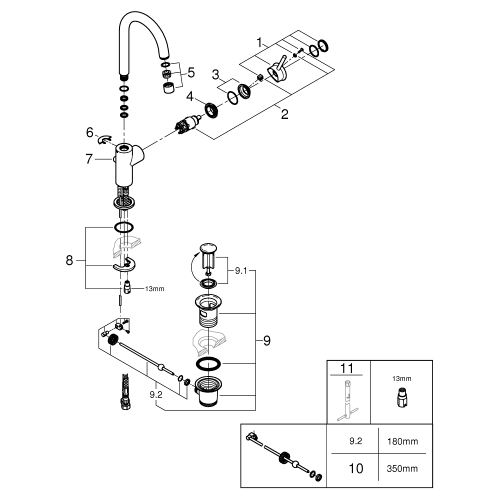 Одноважільний змішувач для раковини Grohe QuickFix Start Classic L-Size (23783000)