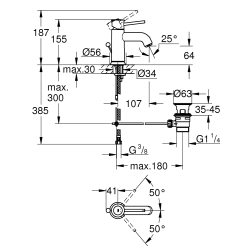 Однорычажный смеситель для раковины Grohe QuickFix Start Classic S-Size (23810000)
