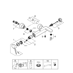 Однорычажный смеситель для ванны Grohe Plus (33553003)