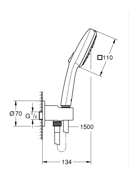 Душовий набір Grohe Tempesta Cube 110 3 режими струменю (26910003)