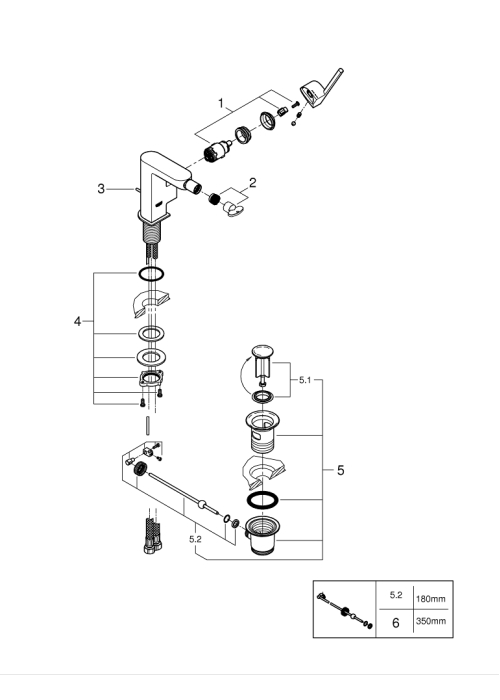 Одноважільний змішувач для біде Grohe Plus (33241003)