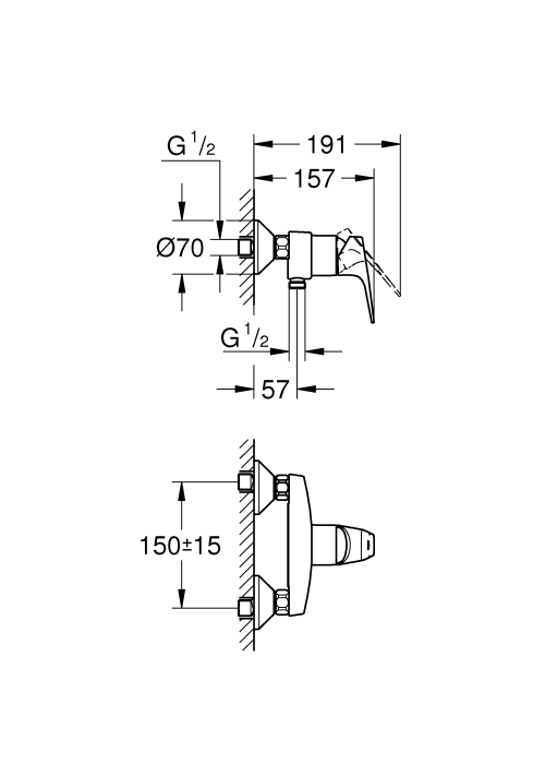 Одноважільний змішувач для душу Grohe Start Flow (23771000)