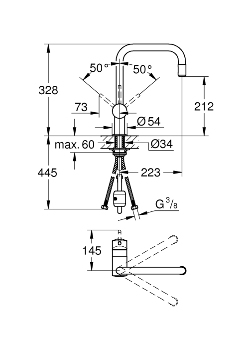Однорычажный смеситель для мойки Grohe Minta (32067000)