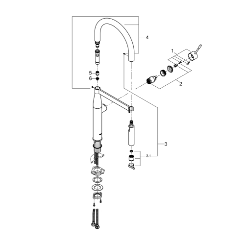 Одноважільний змішувач для мийки Grohe Essence (30294GN0)