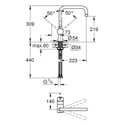 Однорычажный смеситель для мойки Grohe Minta (32488AL0)