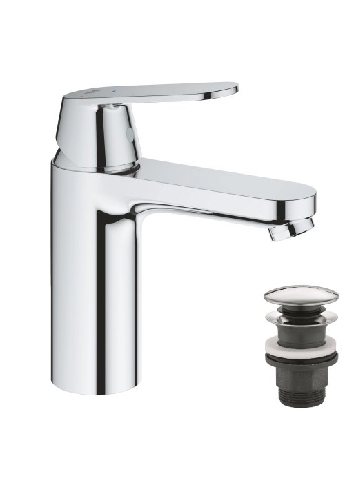 Однорычажный смеситель для раковины Grohe Eurosmart Cosmopolitan M-Size нажимной донный клапан (23928000)
