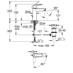 Одноважільний змішувач для раковини Grohe Start M-Size (23552002)