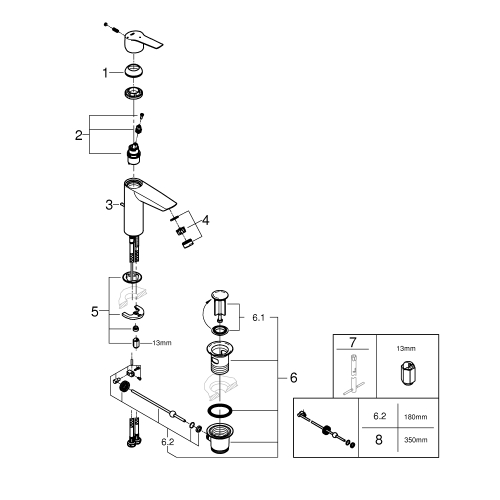 Одноважільний змішувач для раковини Grohe Start M-Size (23552002)