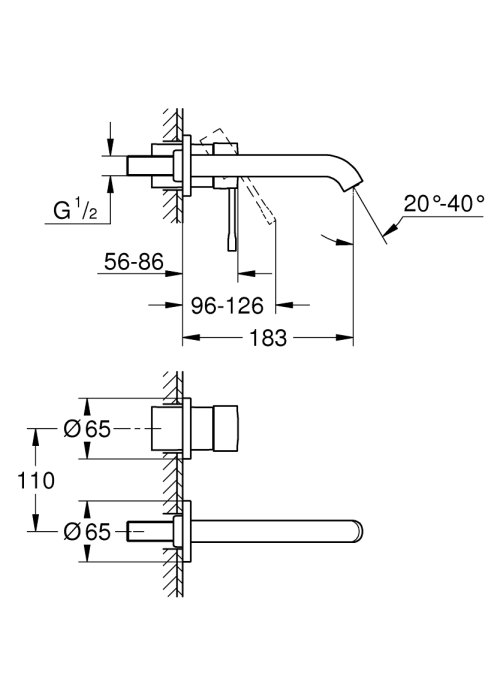 Смеситель для раковины Grohe Essence на 2 отверстия M-Size (29192DL1) Бронза матовая