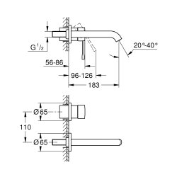 Смеситель для раковины Grohe Essence на 2 отверстия M-Size (29192GL1) Золото