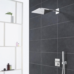 Верхний душ Grohe Rainshower 310 SmartActive Cube с душевым кронштейном 430 мм, 2 режима (26479000)