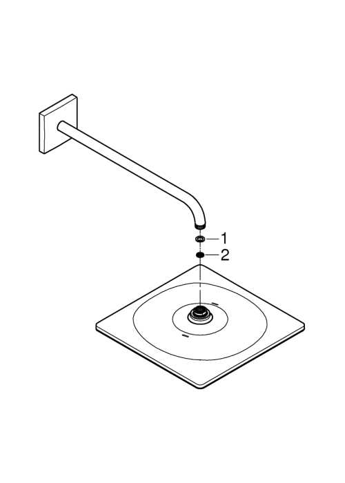 Верхній душ Grohe Rainshower 310 Mono Cube з душовим кронштейном 422 мм, 1 режим струменя (26564000)