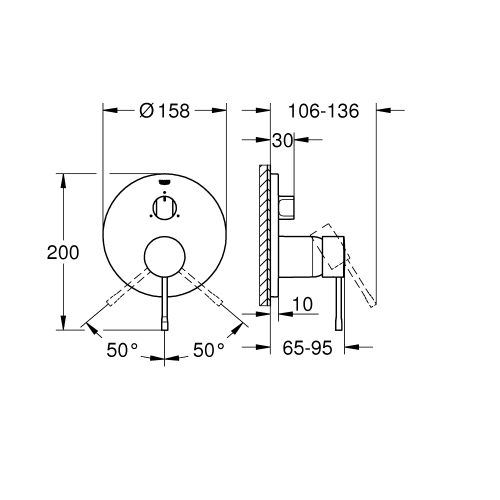Однорычажный смеситель Grohe Essence на 3 выхода (24169A01) Графит