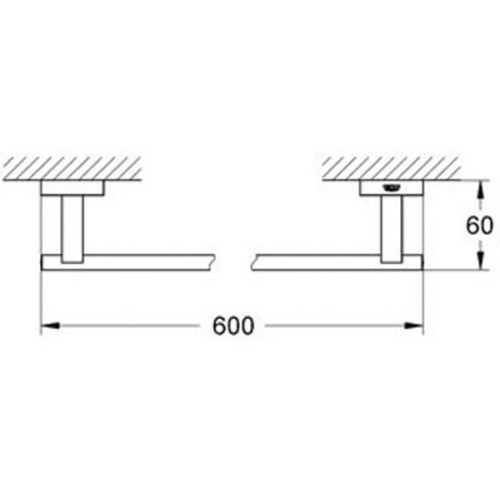 Тримач для банного рушника 600 мм Grohe Essentials Cube (40509001) (виставковий зразок)