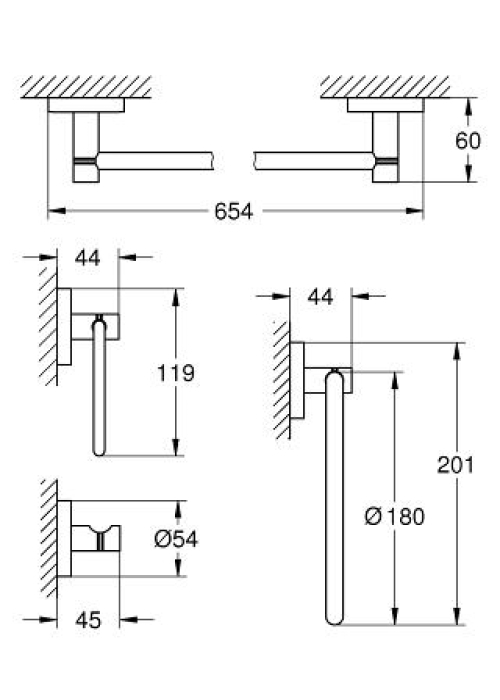 Набір аксесуарів Grohe Essentials 4 в 1 (40823001)