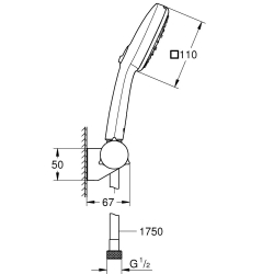 Душевой набор Grohe Tempesta Cube 110 3 режима струи (27584003)