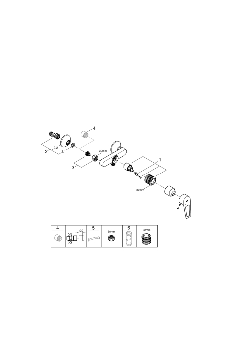 Одноважільний змішувач для душа Grohe BauLoop New (23634001)