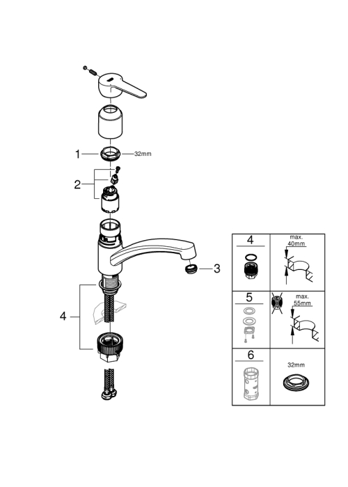 Однорычажный смеситель для мойки Grohe StartEco (31685000)