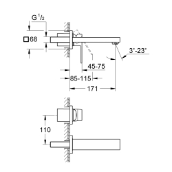 Змішувач для раковини Grohe Eurocube на 2 отвори S-Size (19895AL0)