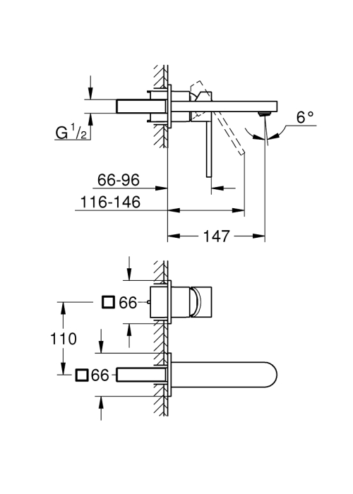 Змішувач для раковини Grohe Plus на 2 отвори, M-Size (29303DC3)
