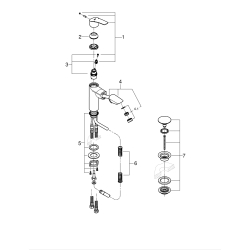 Однорычажный смеситель с выдвижным изливом для раковины Grohe Eurosmart New (23976003)