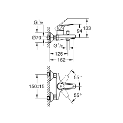 Одноважільний змішувач для ванни Grohe BauFlow (23601000)