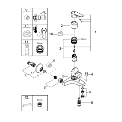 Одноважільний змішувач для ванни Grohe BauFlow (23601000)