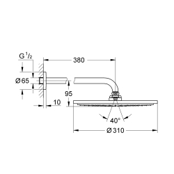 Верхній душ із кронштейном Grohe Rainshower Cosmopolitan 310 380 мм (26066DA0) Бронза