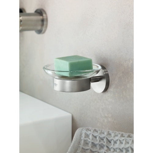 Тримач для склянки або мильниці Grohe Essentials (40369DC1) Сталь