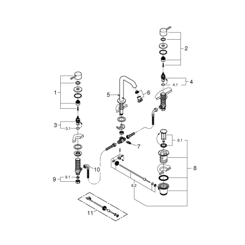 Змішувач для раковини Grohe Essence на 3 отвори M-Size (20296001)