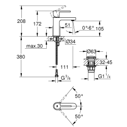 Однорычажный смеситель для раковины Grohe Plus S-Size (33163003)
